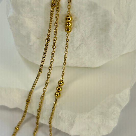 Essential Thin Triple Layer Bead Necklace