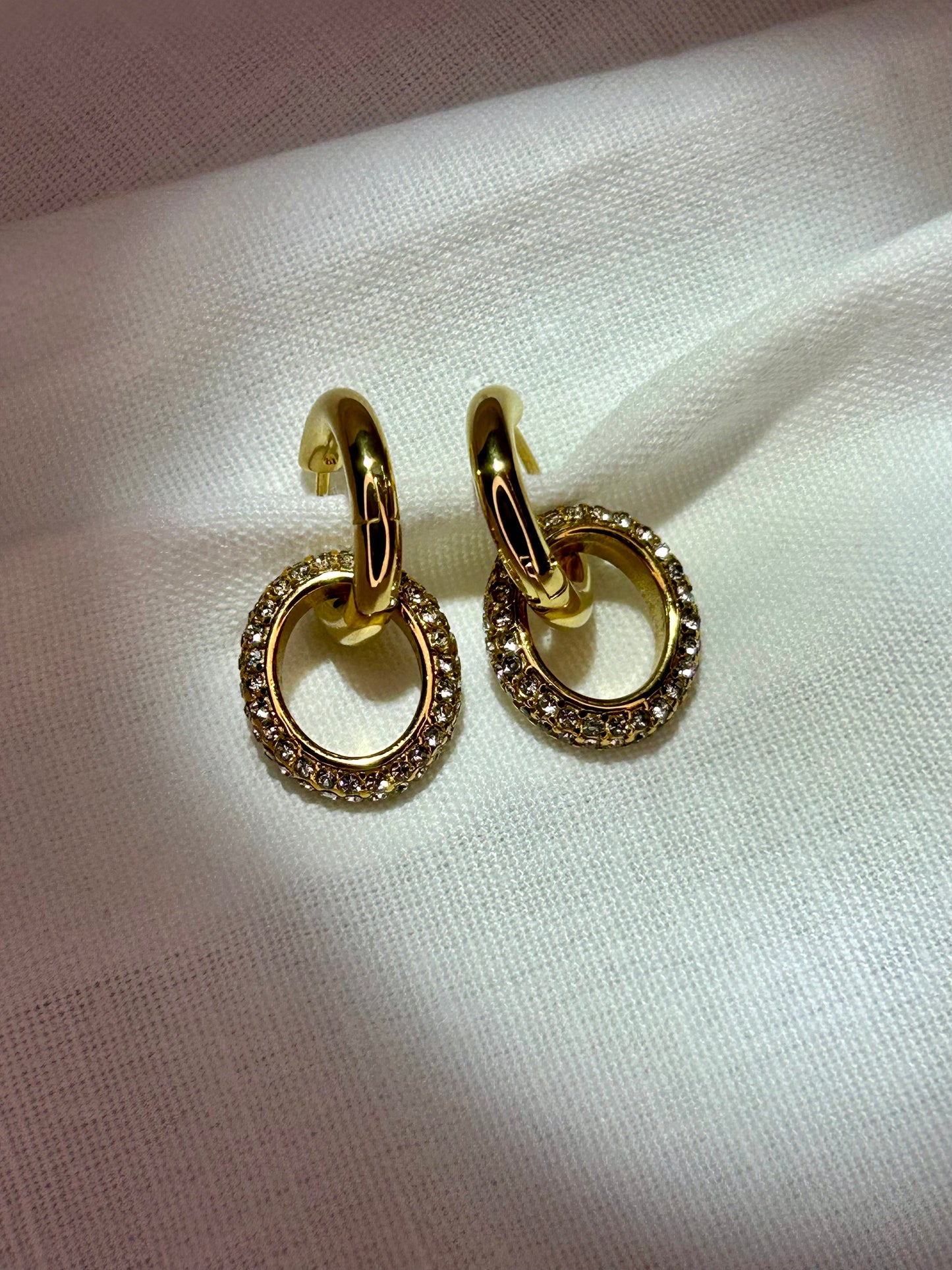 Double Ring Huggie CZ