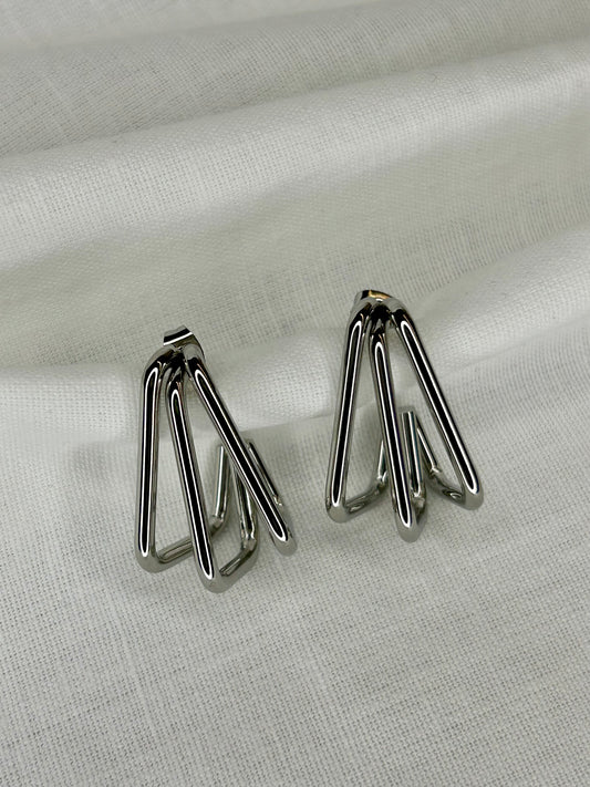 Geometric Silver Earring