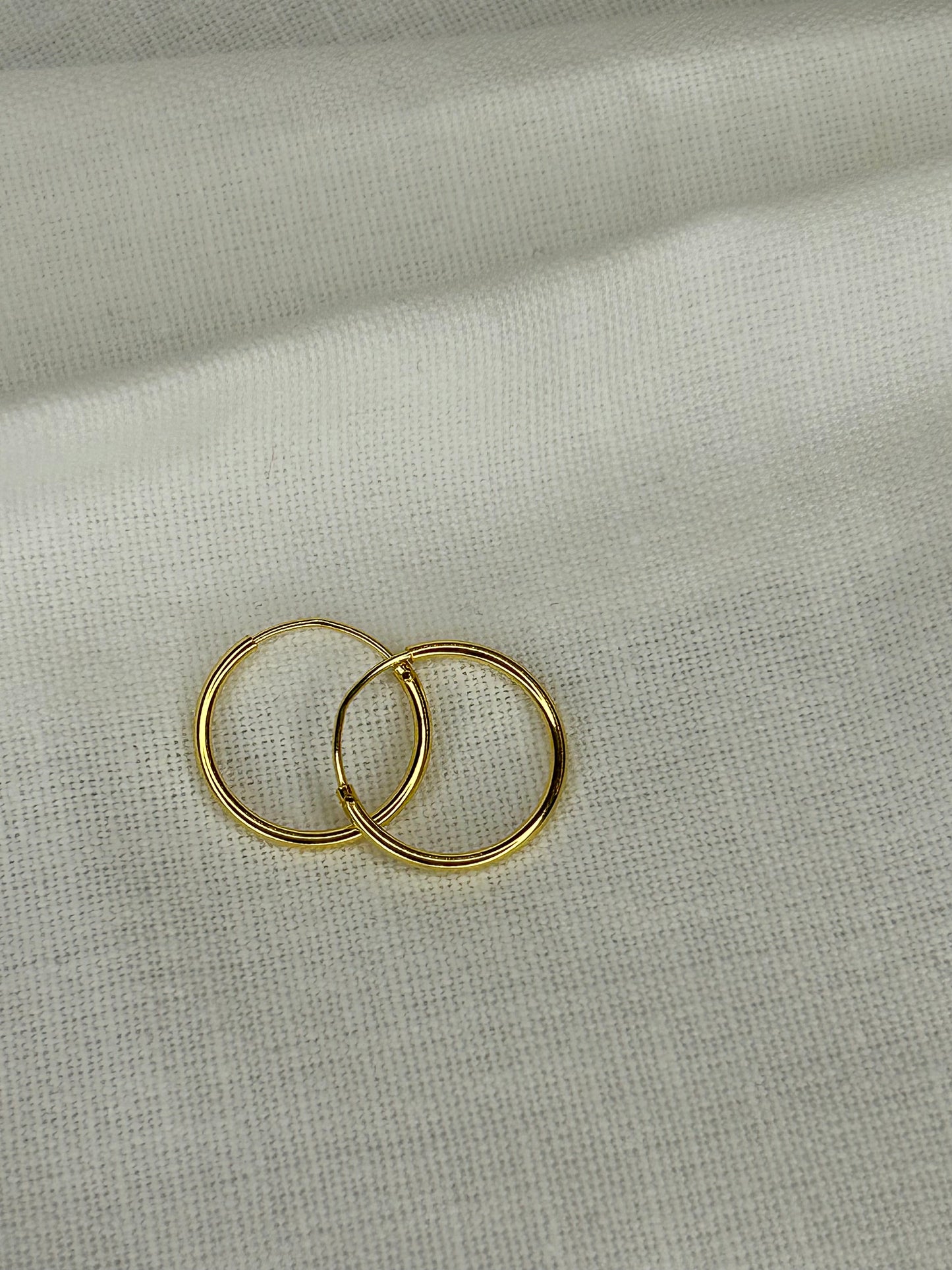 Gold Plated Vermeil 15mm Thin Hoop