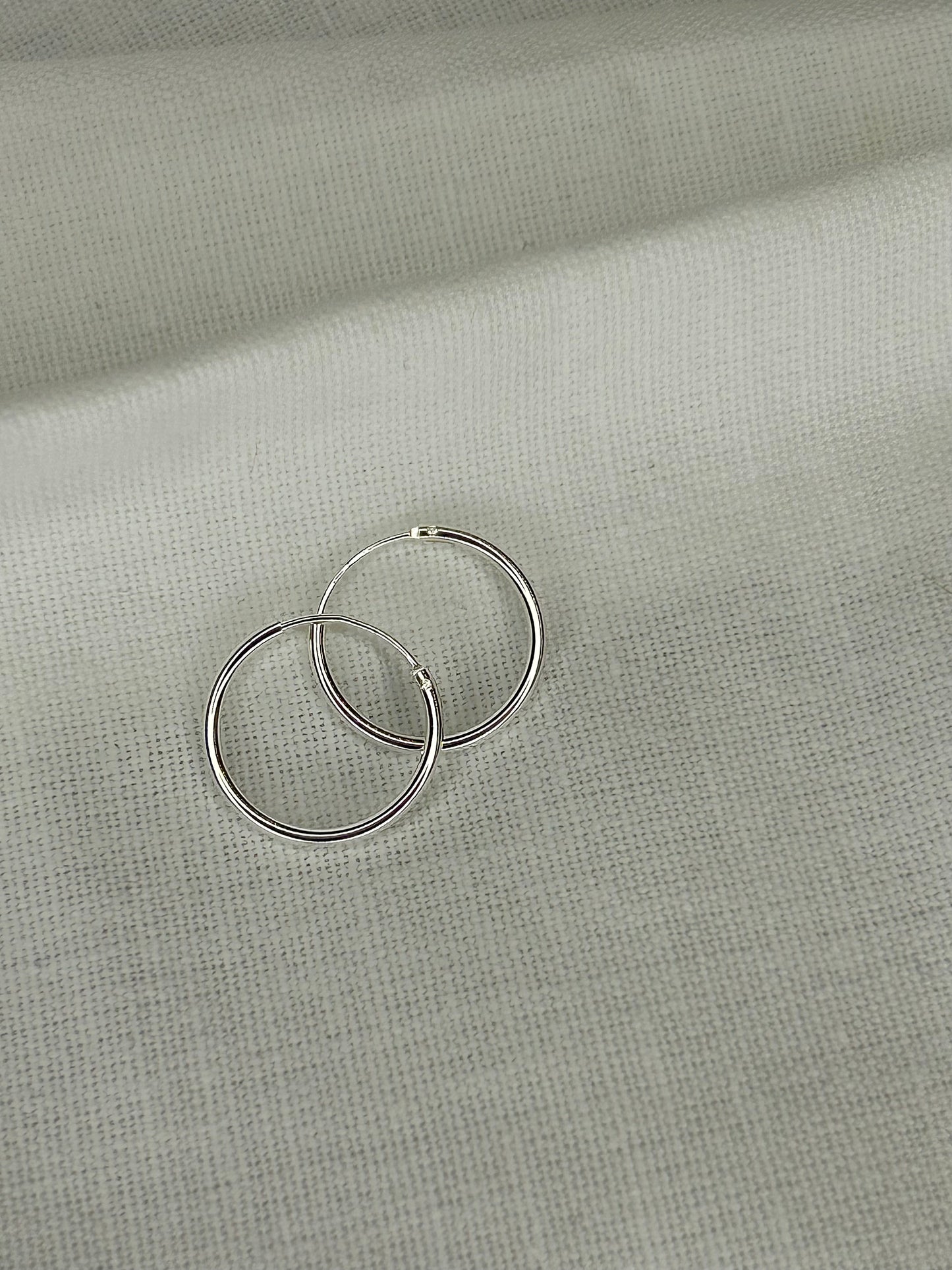 Sterling Silver 15mm Thin Hoop