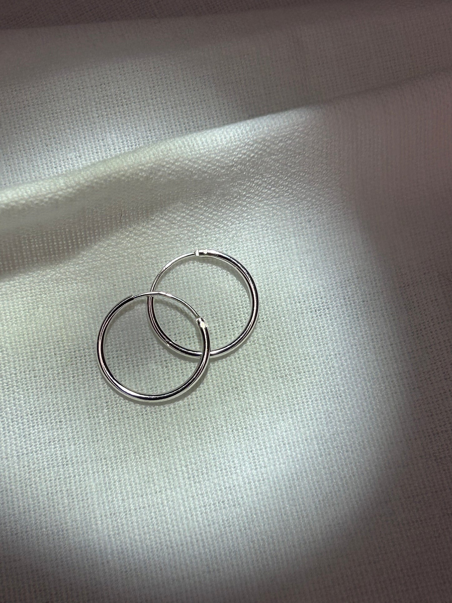 Sterling Silver 15mm Thin Hoop