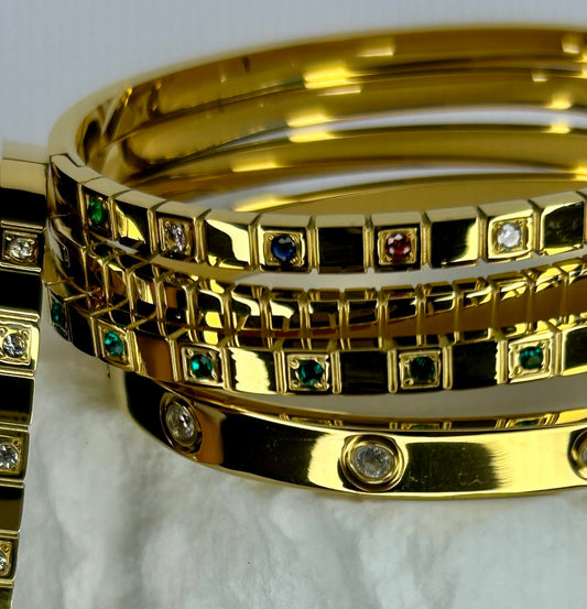 Hinged Small Multi CZ Bangle