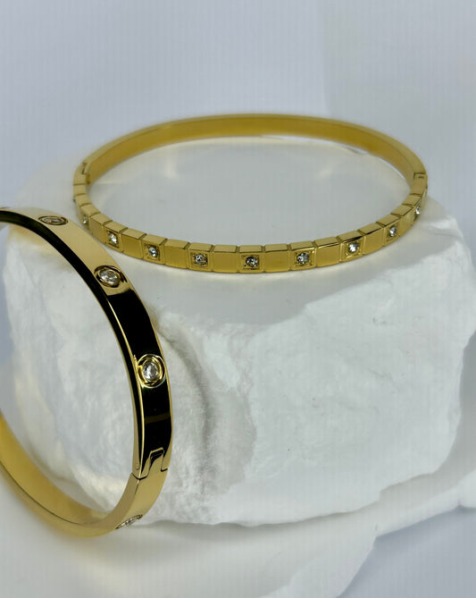 Hinged Small CZ Bangle