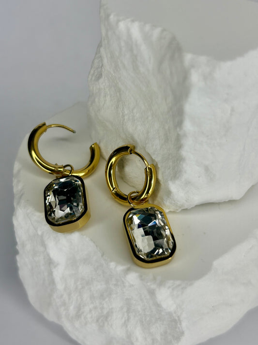 Clear Drop CZ Huggie