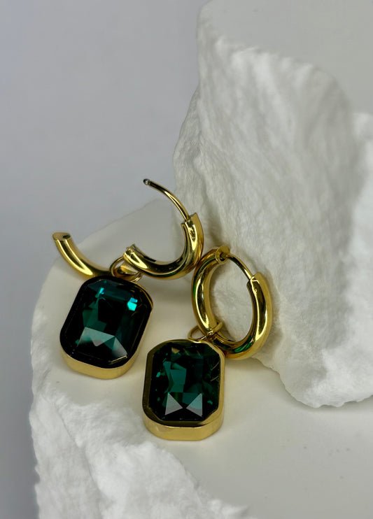 Green Drop CZ Huggie