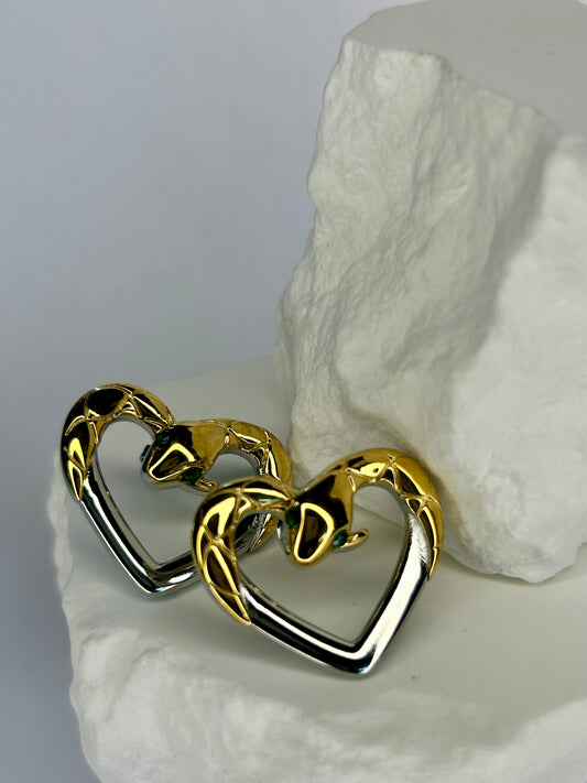 Snake Heart Earrings