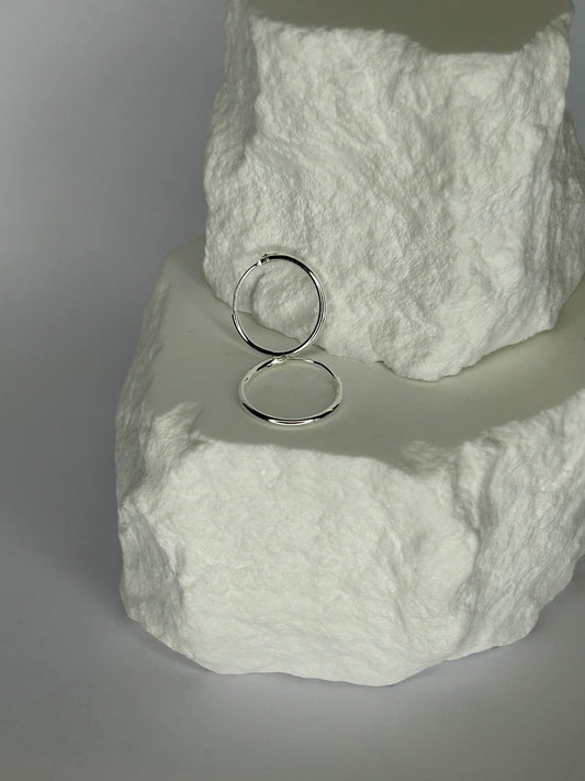Sterling Silver 15mm Thin Hoop