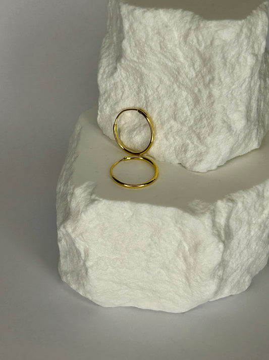 Gold Plated Vermeil 15mm Thin Hoop