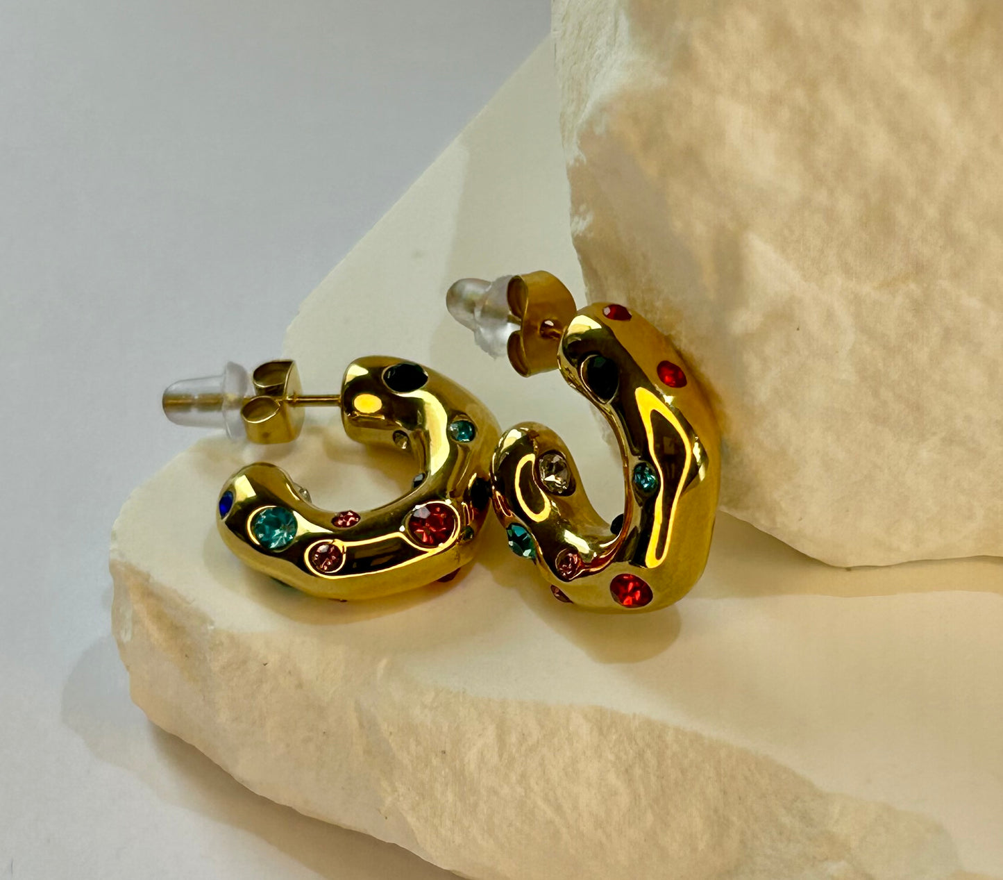 Multi Coloured CZ Hoops