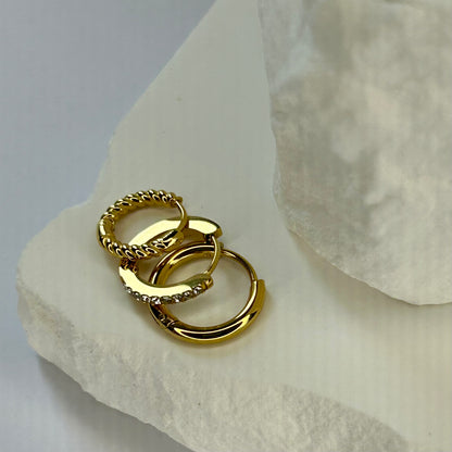 Essential Mixed Hinged Huggie Earrings Set 3