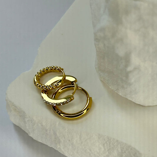 Essential Mixed Hinged Huggie Earrings Set 3