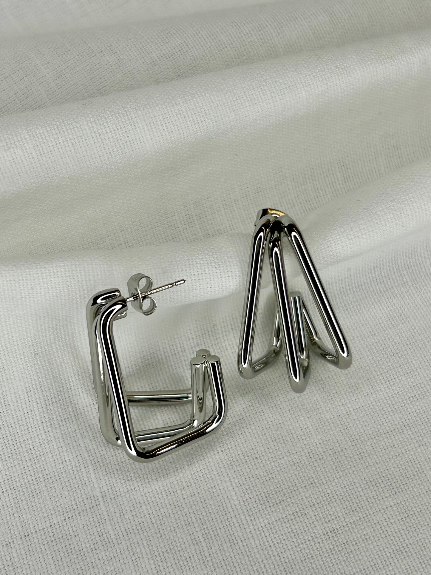 Geometric Silver Earring