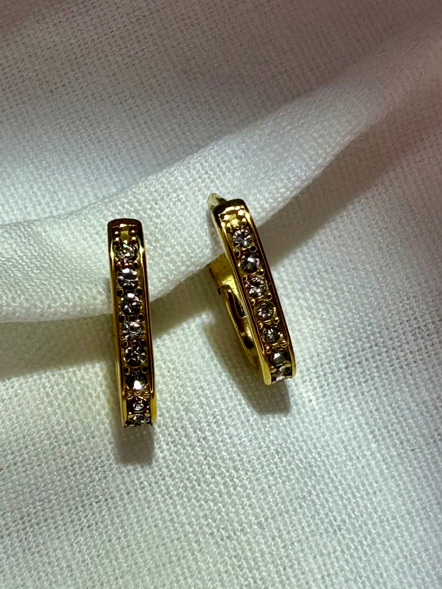 Rectangle CZ Huggie