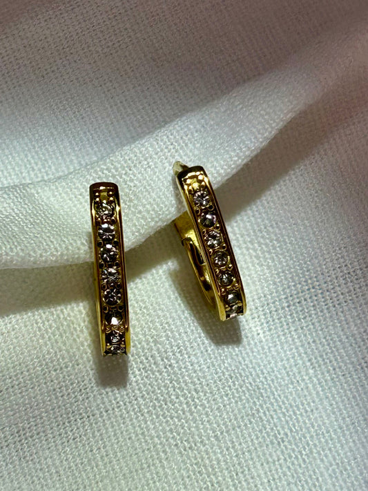 Rectangle CZ Huggie
