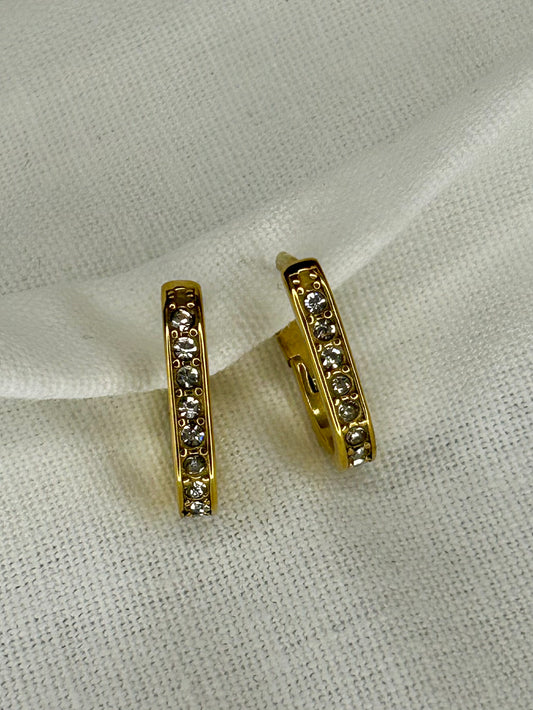 Rectangle CZ Huggie