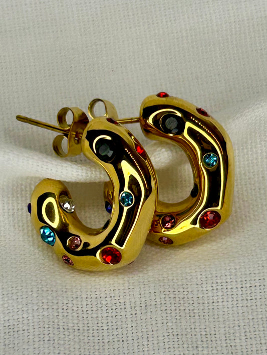 Multi Coloured CZ Hoops