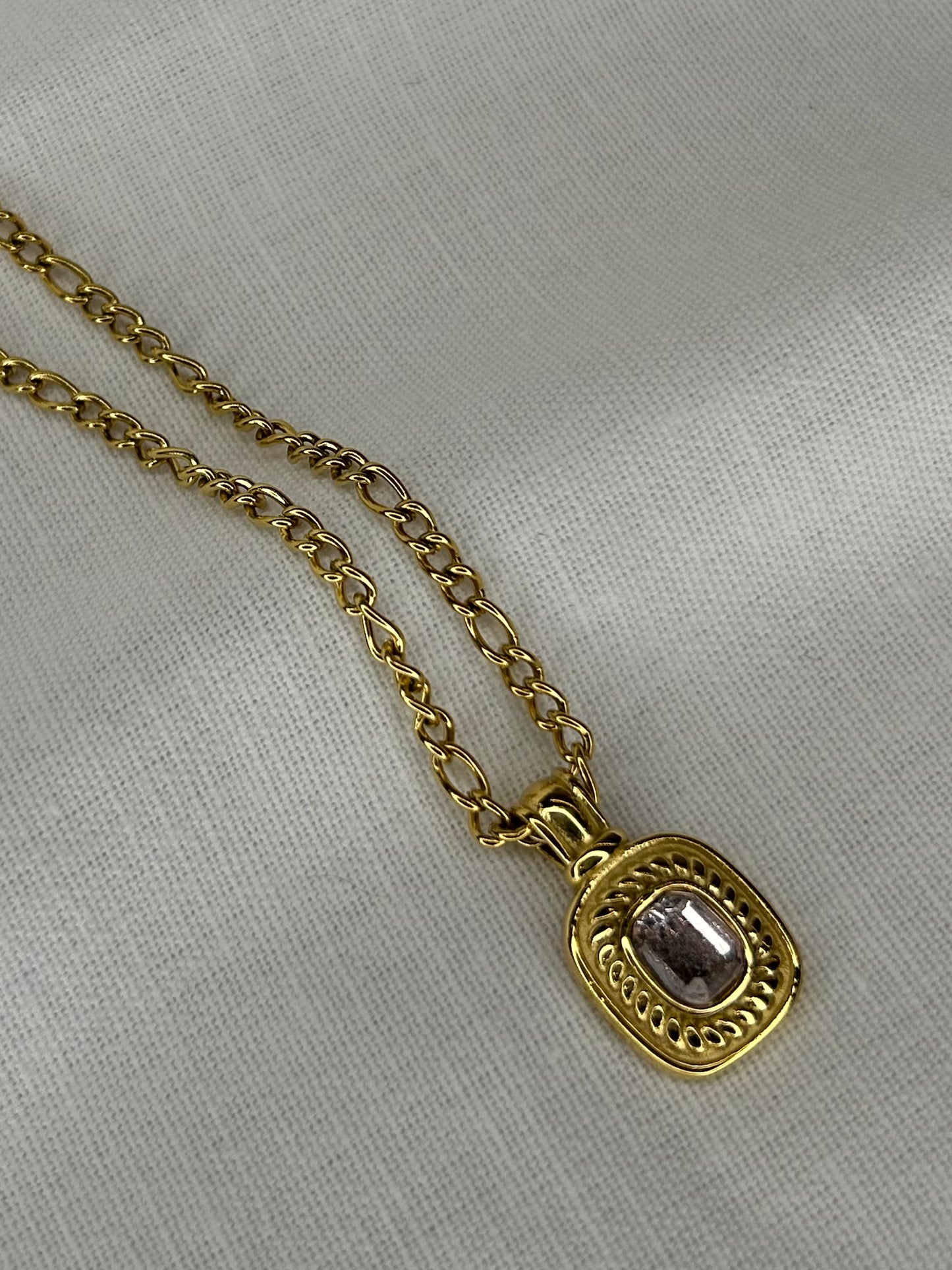 Pink CZ Necklace