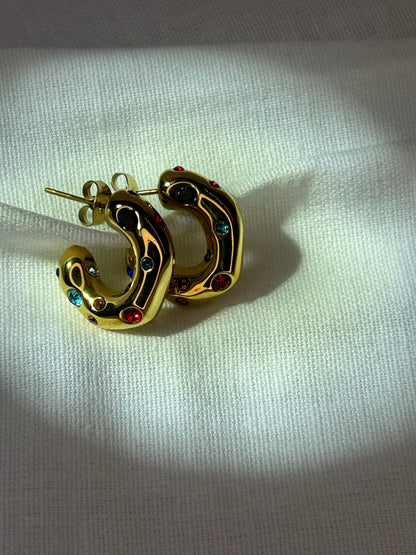 Multi Coloured CZ Hoops