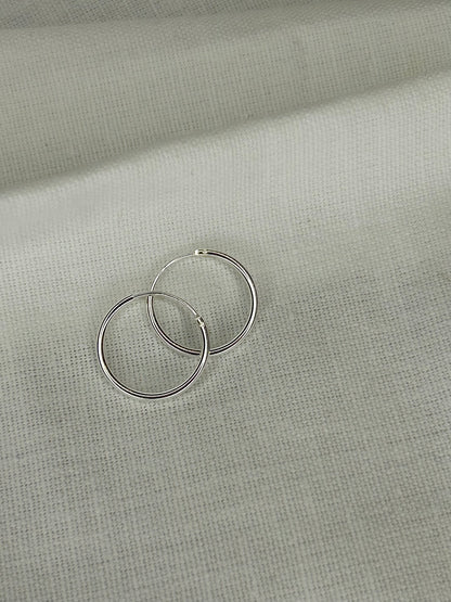 Sterling Silver 15mm Thin Hoop