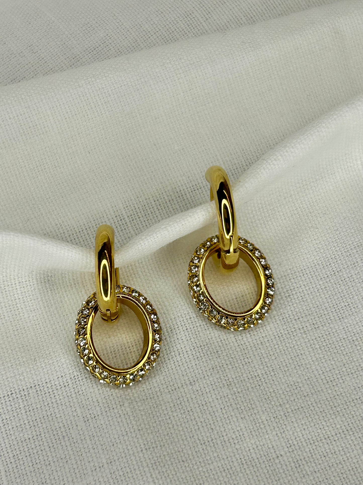 Double Ring Huggie CZ