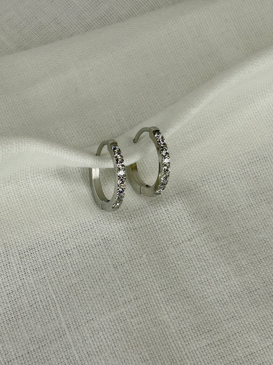 Endura Silver CZ Huggie Hoop 15mm