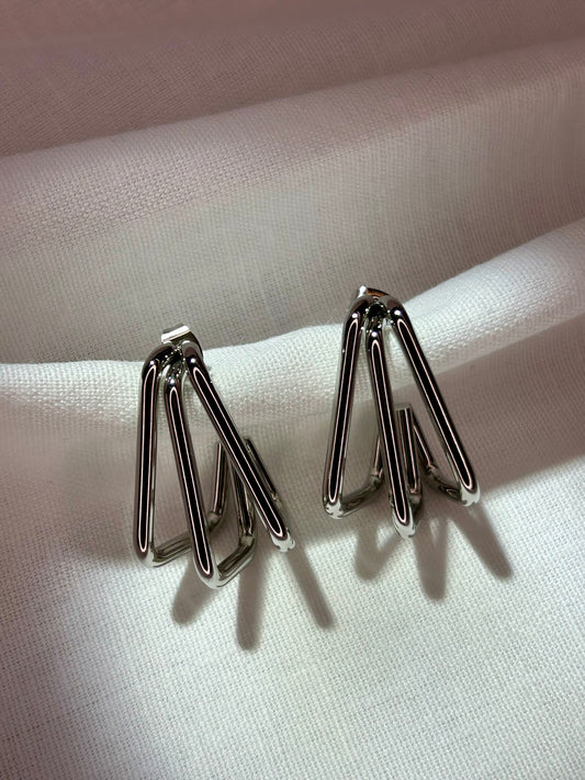 Geometric Silver Earring