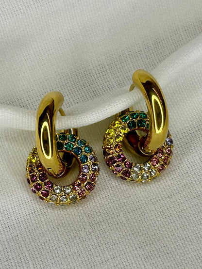 Multi CZ Drop Huggie