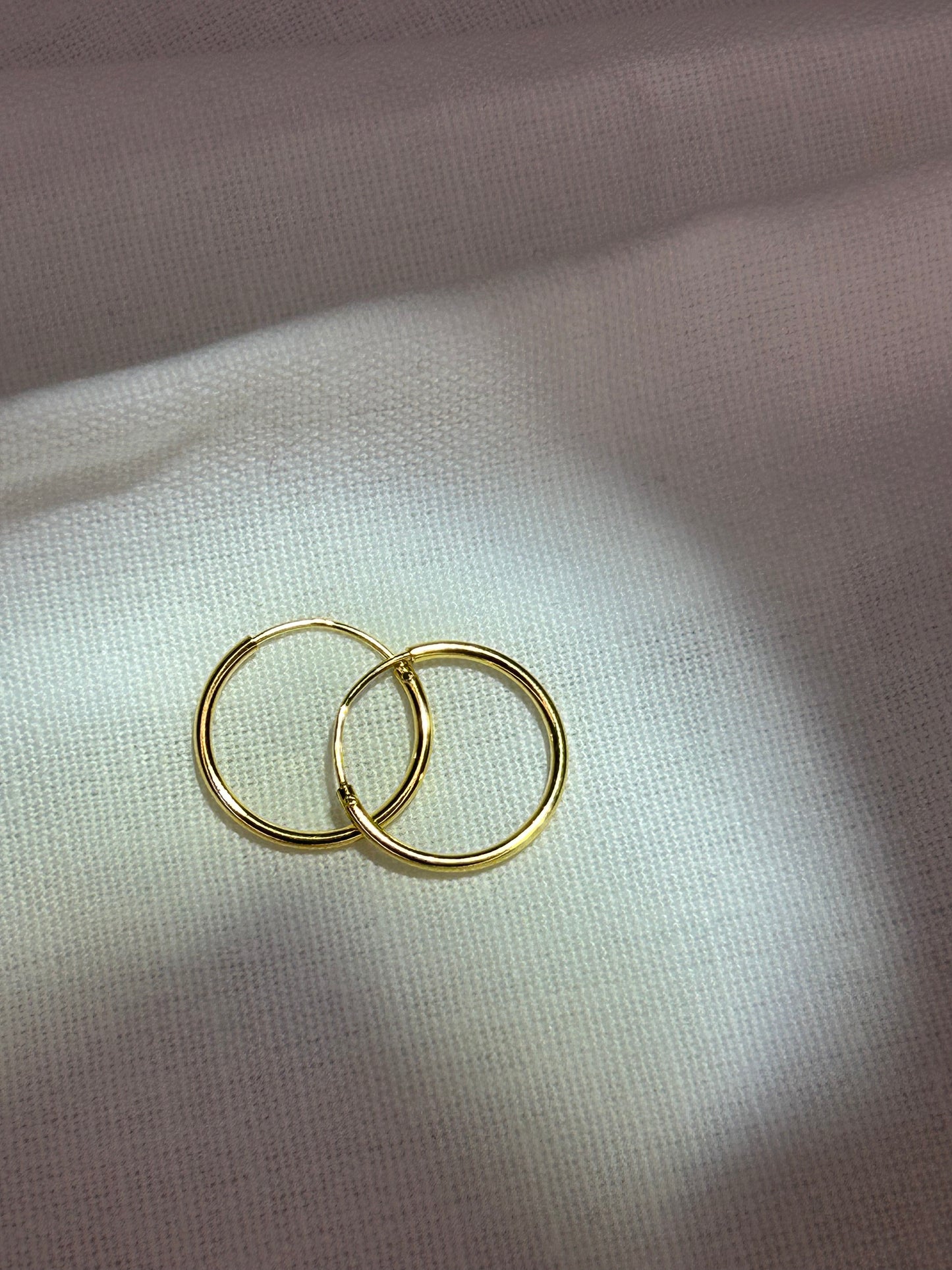 Gold Plated Vermeil 15mm Thin Hoop