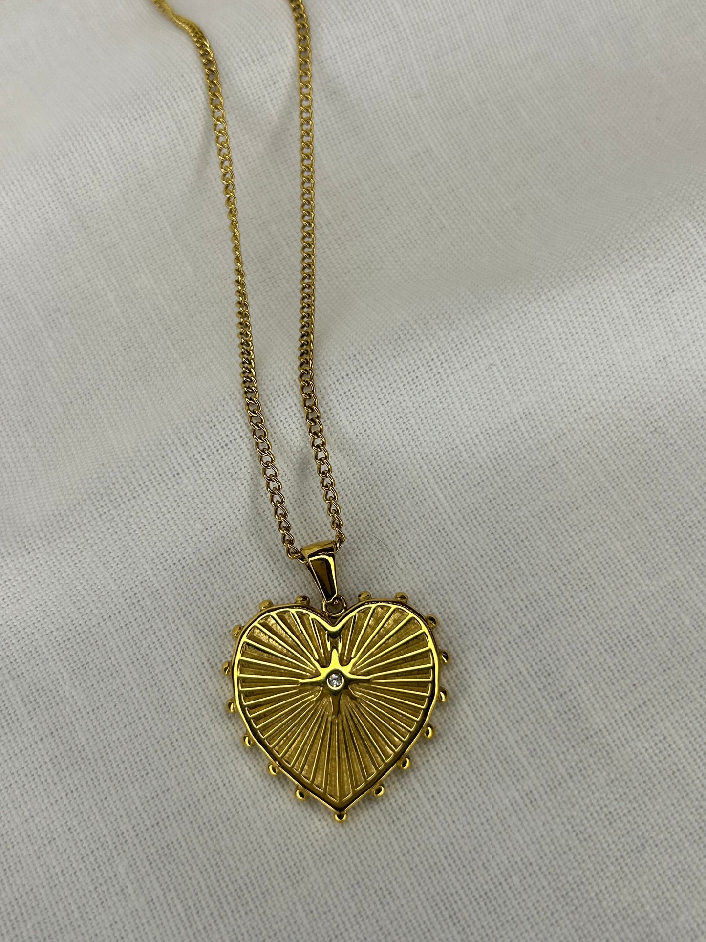 CZ Double Sided Heart Chain