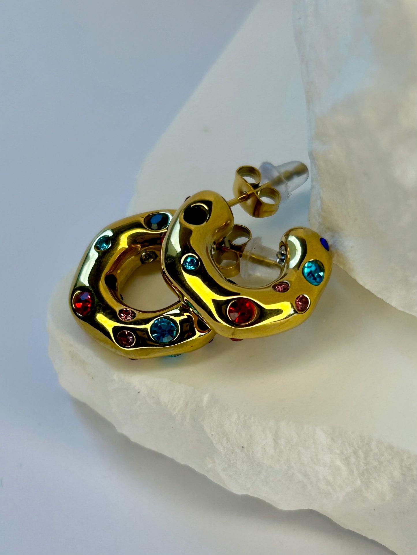Multi Coloured CZ Hoops