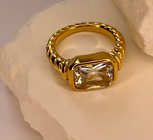 Clear CZ Twist Ring