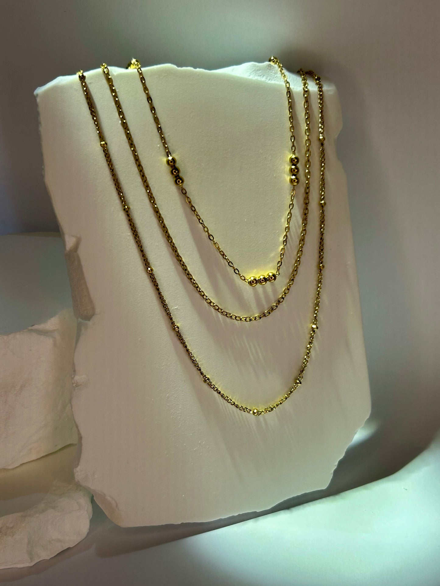 Essential Thin Triple Layer Bead Necklace