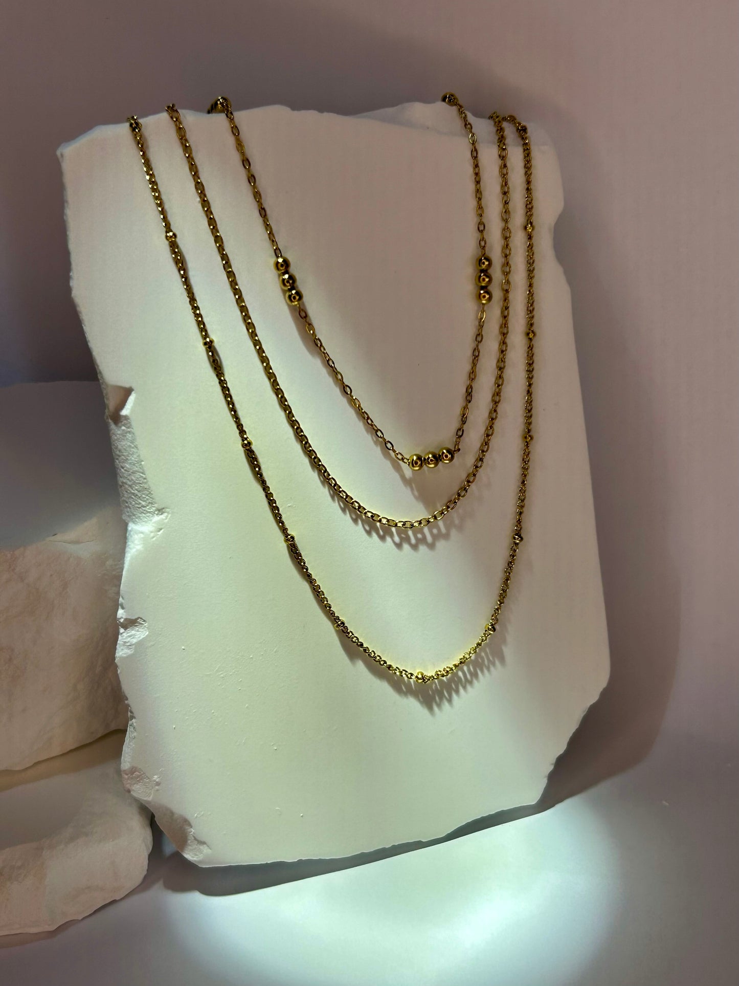 Essential Thin Triple Layer Bead Necklace