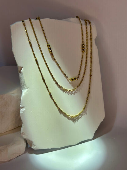 Essential Thin Triple Layer Bead Necklace