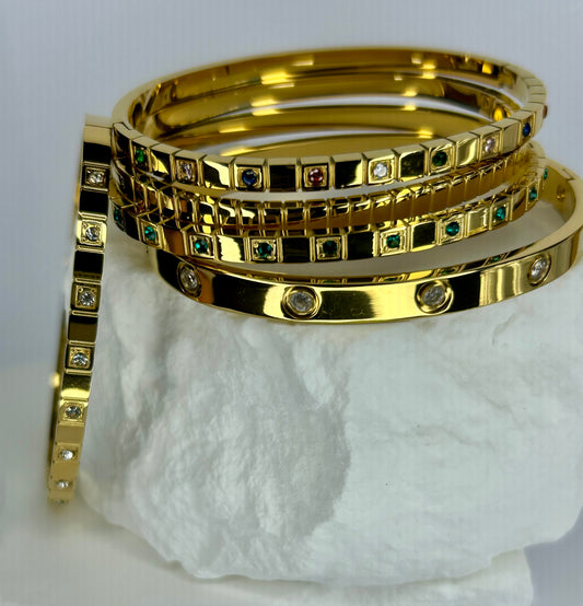 Hinged Medium CZ Bangle