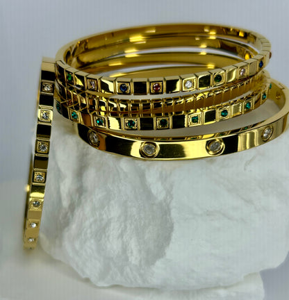 Hinged Small CZ Bangle