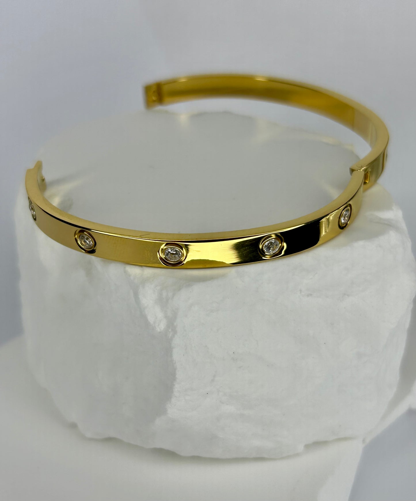 Hinged Medium CZ Bangle