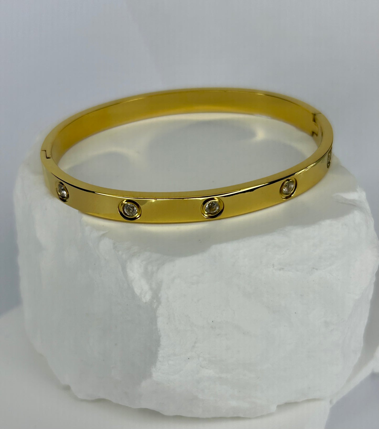 Hinged Medium CZ Bangle