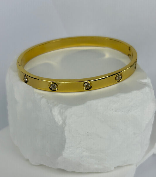 Hinged Medium CZ Bangle