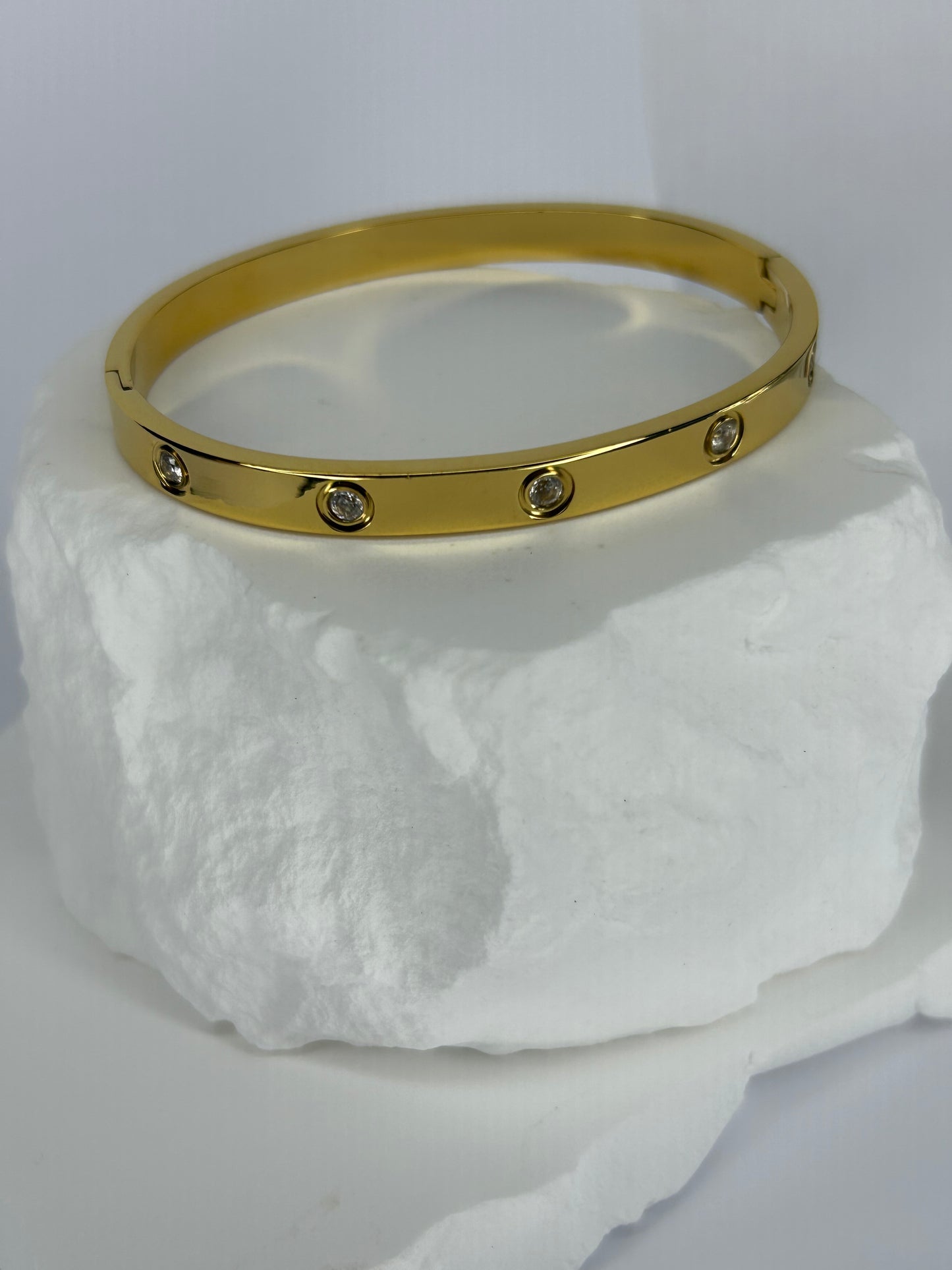 Hinged Medium CZ Bangle