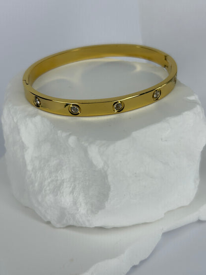 Hinged Medium CZ Bangle