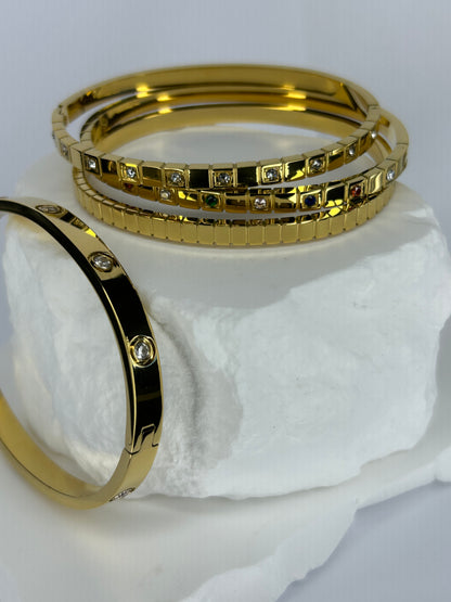 Hinged Small CZ Bangle