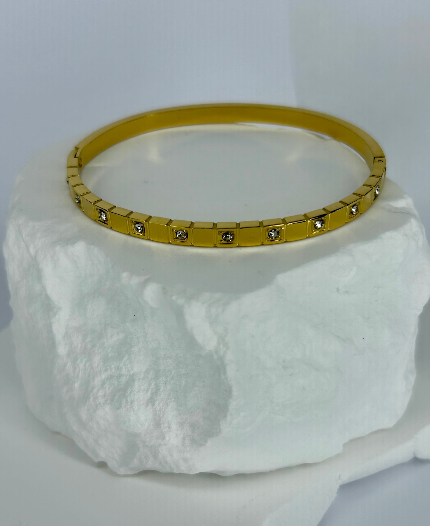 Hinged Small CZ Bangle