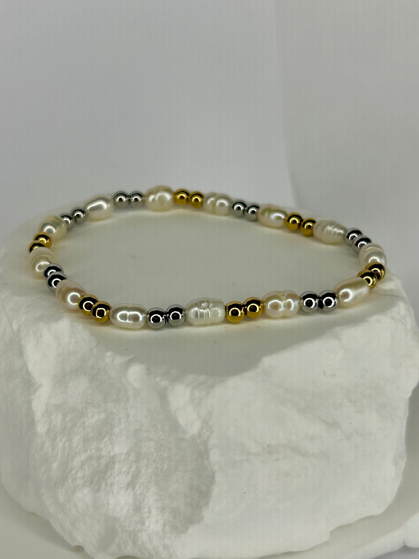 Pearl, Gold & Silver Bracelet Set 3