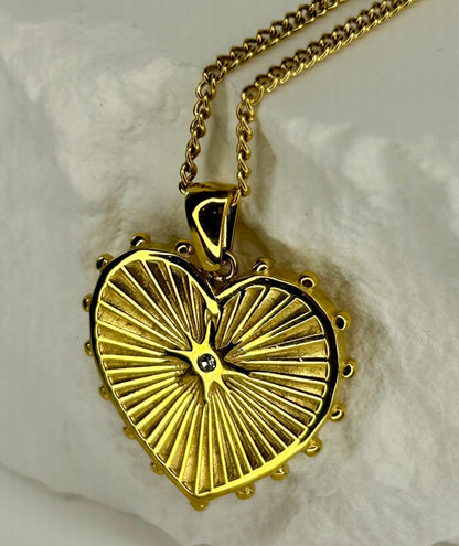 CZ Double Sided Heart Chain