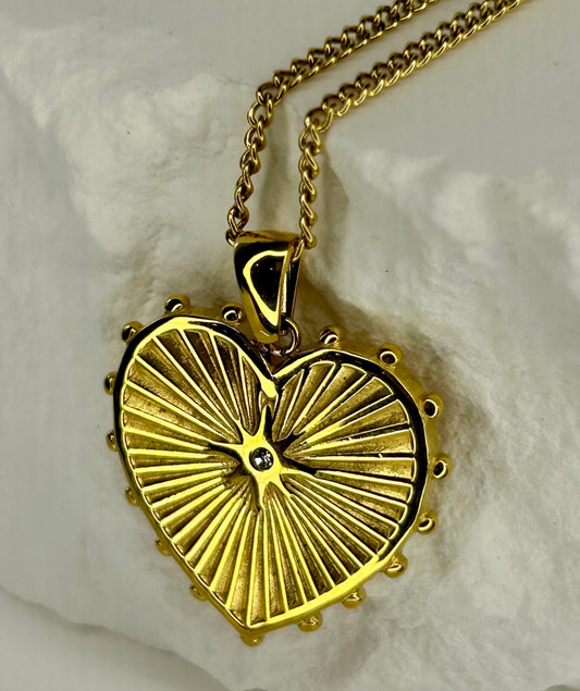 CZ Double Sided Heart Chain