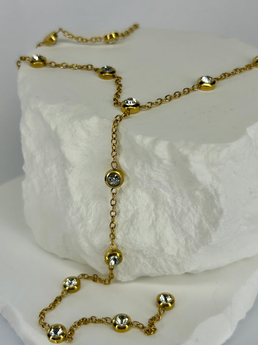 Long CZ Drop Necklace