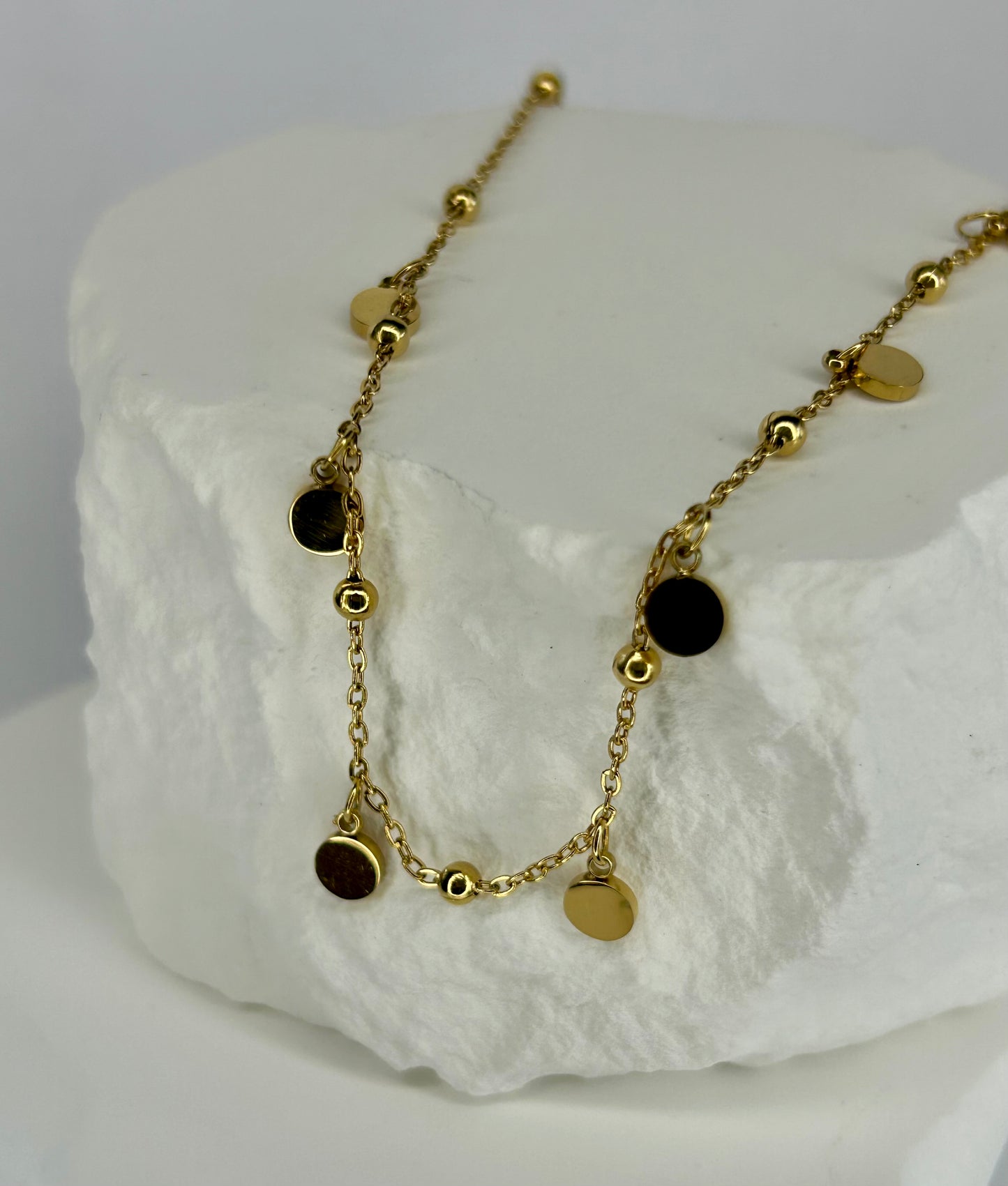 Disc & Bead Chain Necklace