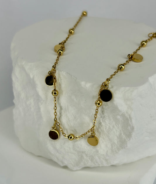Disc & Bead Chain Necklace